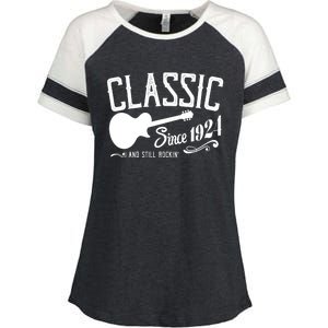 Classic Since 1924 And Still Rockin 100th Birthday Enza Ladies Jersey Colorblock Tee