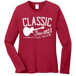 Classic Since 1924 And Still Rockin 100th Birthday Ladies Long Sleeve Shirt