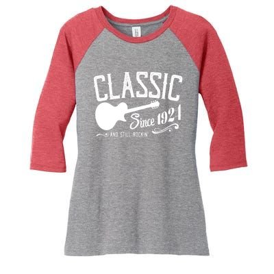 Classic Since 1924 And Still Rockin 100th Birthday Women's Tri-Blend 3/4-Sleeve Raglan Shirt