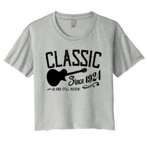 Classic Since 1924 And Still Rockin 100th Birthday Women's Crop Top Tee