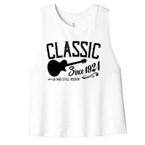 Classic Since 1924 And Still Rockin 100th Birthday Women's Racerback Cropped Tank