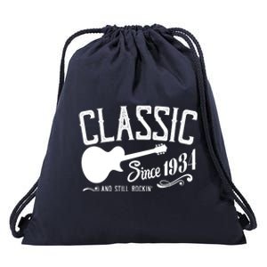 Classic Since 1934 And Still Rockin 90th Birthday Drawstring Bag