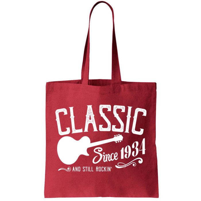 Classic Since 1934 And Still Rockin 90th Birthday Tote Bag