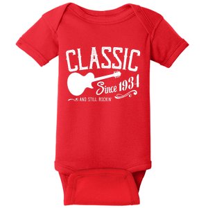 Classic Since 1934 And Still Rockin 90th Birthday Baby Bodysuit