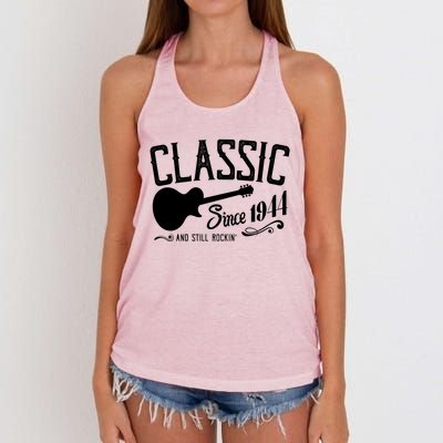 Classic Since 1944 And Still Rockin 80th Birthday Women's Knotted Racerback Tank