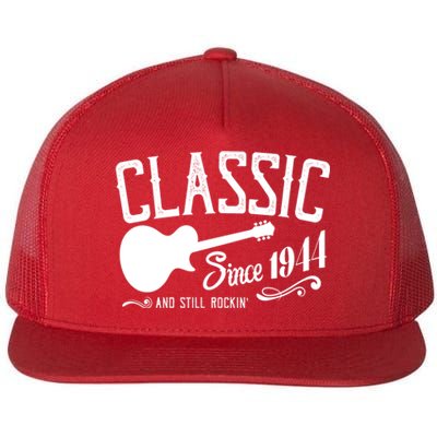 Classic Since 1944 And Still Rockin 80th Birthday Flat Bill Trucker Hat