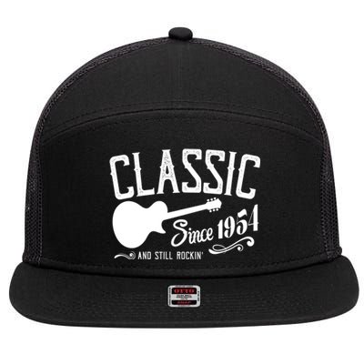 Classic Since 1954 And Still Rockin 70th Birthday 7 Panel Mesh Trucker Snapback Hat