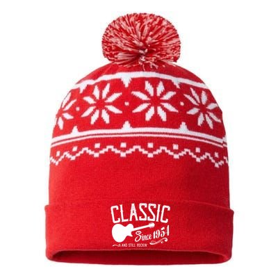 Classic Since 1954 And Still Rockin 70th Birthday USA-Made Snowflake Beanie