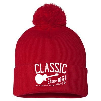 Classic Since 1954 And Still Rockin 70th Birthday Pom Pom 12in Knit Beanie