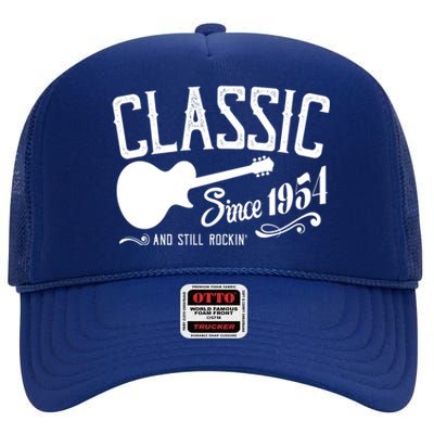 Classic Since 1954 And Still Rockin 70th Birthday High Crown Mesh Back Trucker Hat