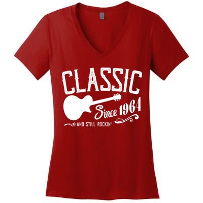 Classic Since 1964 And Still Rockin 60th Birthday Women's V-Neck T-Shirt