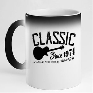 Classic Since 1974 And Still Rockin 50th Birthday 11oz Black Color Changing Mug