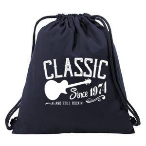 Classic Since 1974 And Still Rockin 50th Birthday Drawstring Bag