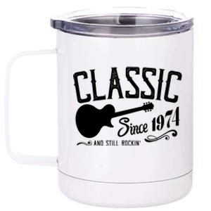 Classic Since 1974 And Still Rockin 50th Birthday 12 oz Stainless Steel Tumbler Cup