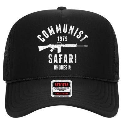 Communist Safari 1979 Rhodesia Light Infantry High Crown Mesh Back Trucker Hat