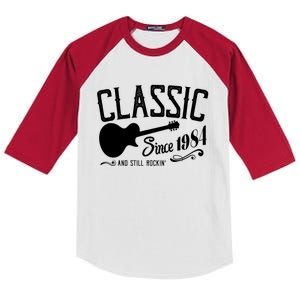 Classic Since 1984 And Still Rockin 40th Birthday Kids Colorblock Raglan Jersey