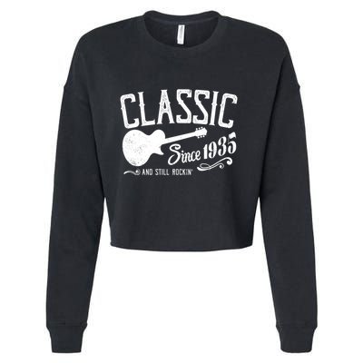 Classic Since 1935 And Still Rockin 90th Birthday Cropped Pullover Crew