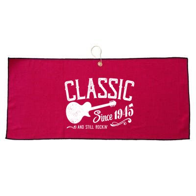 Classic Since 1945 And Still Rockin 80th Birthday Large Microfiber Waffle Golf Towel