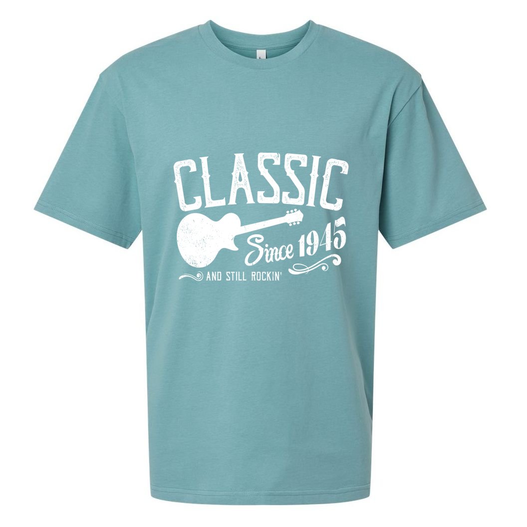 Classic Since 1945 And Still Rockin 80th Birthday Sueded Cloud Jersey T-Shirt