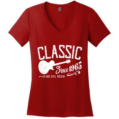 Classic Since 1965 And Still Rockin 60th Birthday Women's V-Neck T-Shirt