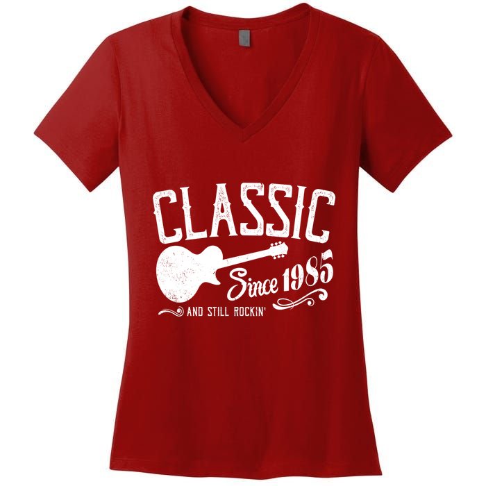 Classic Since 1985 And Still Rockin 40th Birthday Women's V-Neck T-Shirt