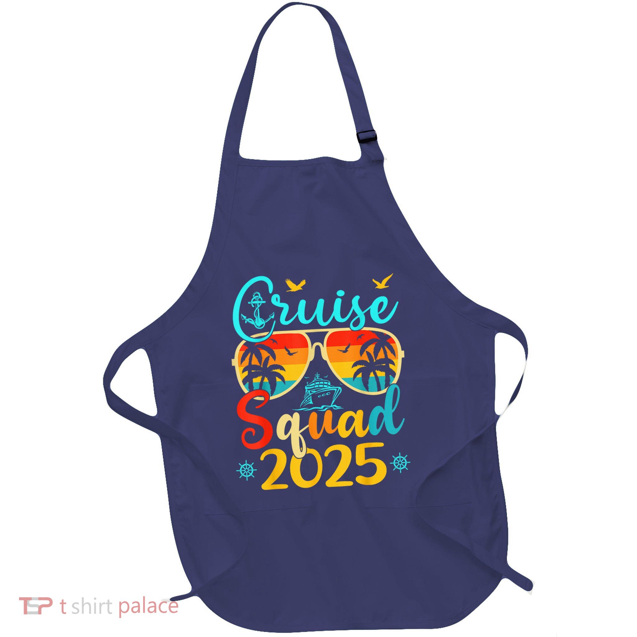 Cruise Squad 2025 Summer Vacation Matching Family Cruise Full-Length Apron With Pockets