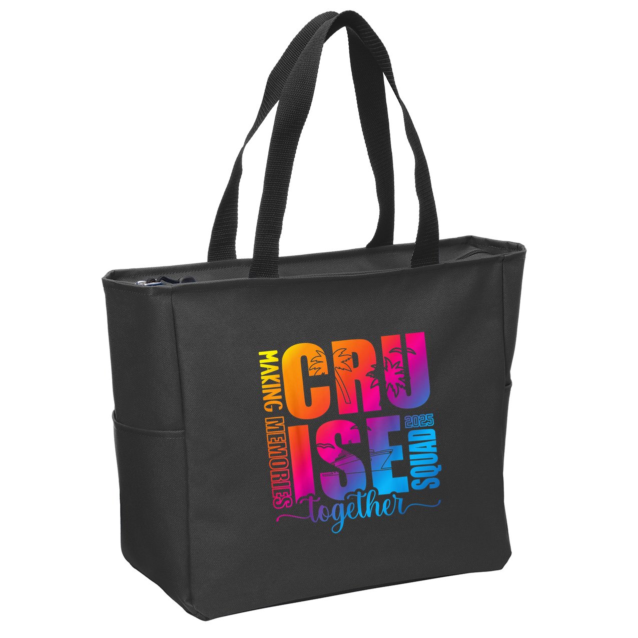 Cruise Squad 2025 Summer Vacation Matching Family Cruise Zip Tote Bag