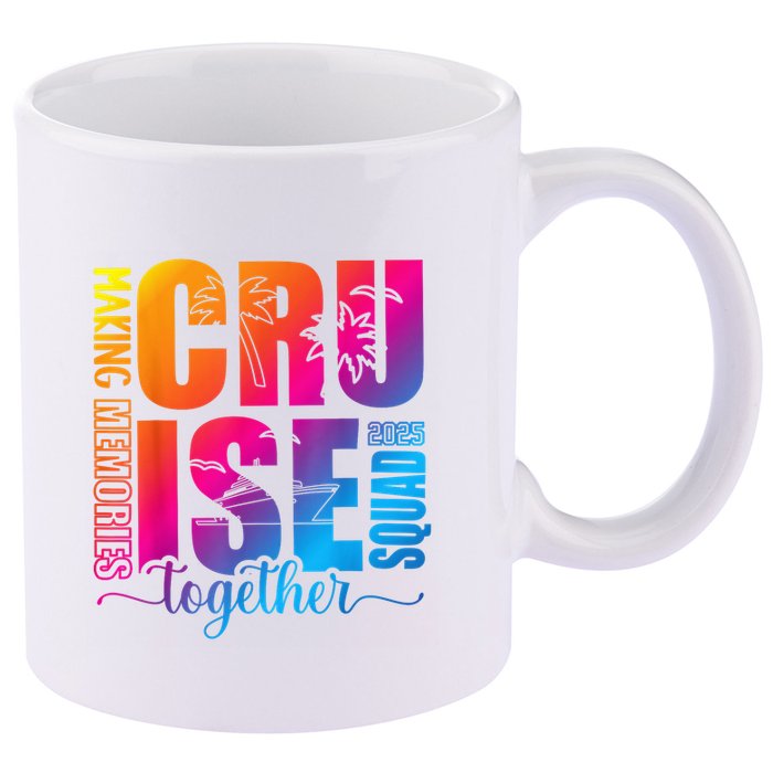 Cruise Squad 2025 Summer Vacation Matching Family Cruise 11oz C Handle Ceramic Mug