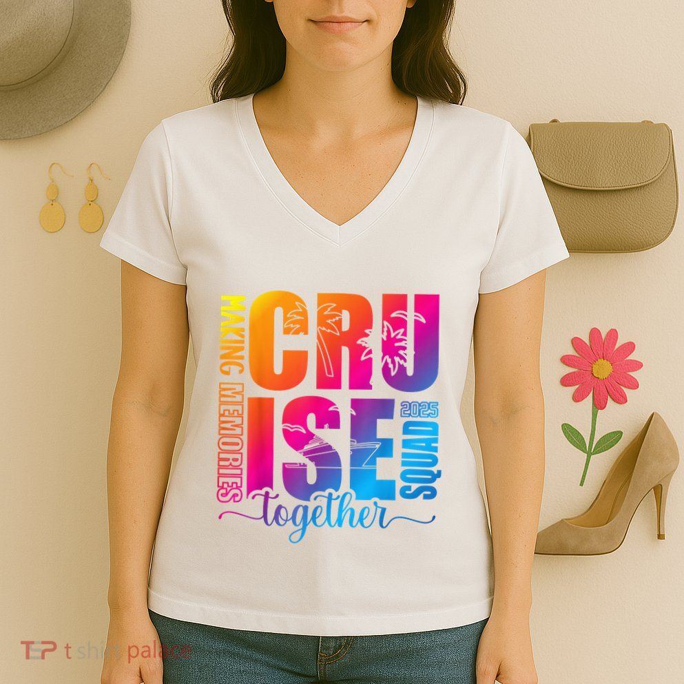Cruise Squad 2025 Summer Vacation Matching Family Cruise Women's V-Neck T-Shirt