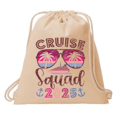 Cruise Squad 2025 Family Friends Vacation Matching Group Drawstring Bag