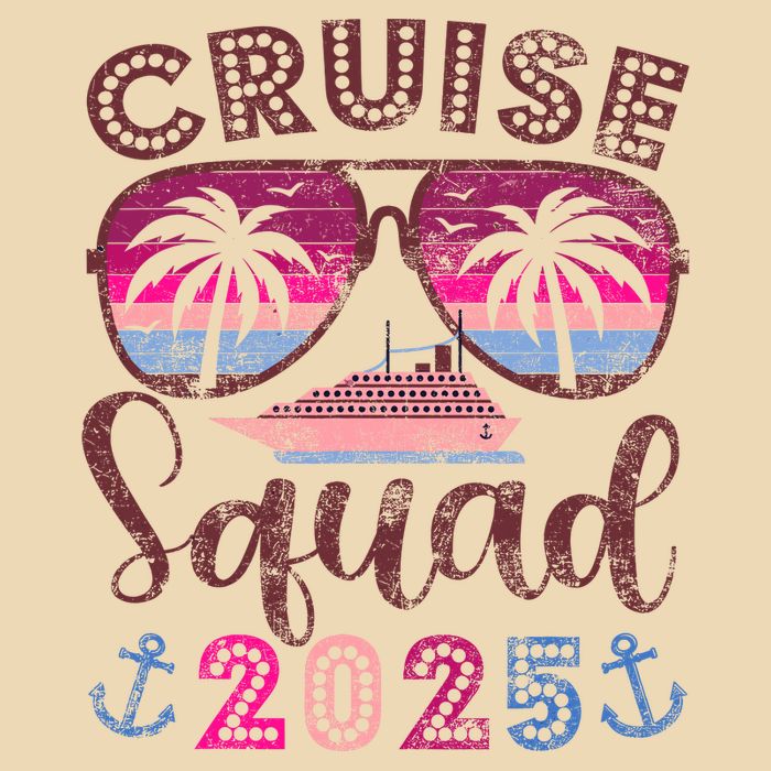 Cruise Squad 2025 Family Friends Vacation Matching Group Drawstring Bag