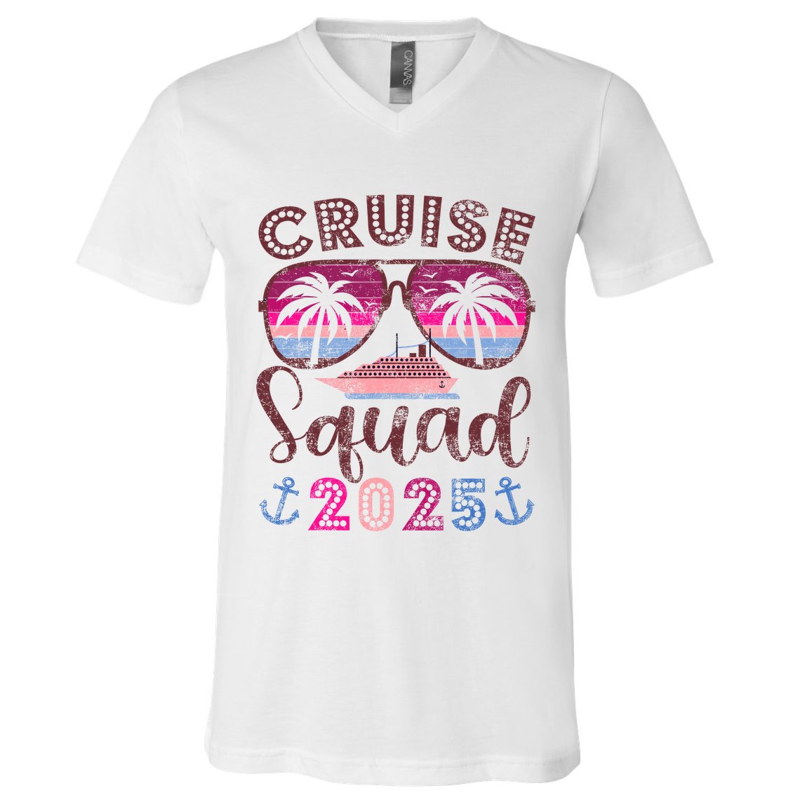 Cruise Squad 2025 Family Friends Vacation Matching Group V-Neck T-Shirt