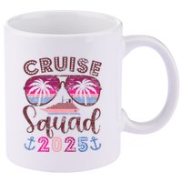 Cruise Squad 2025 Family Friends Vacation Matching Group 11oz C Handle Ceramic Mug
