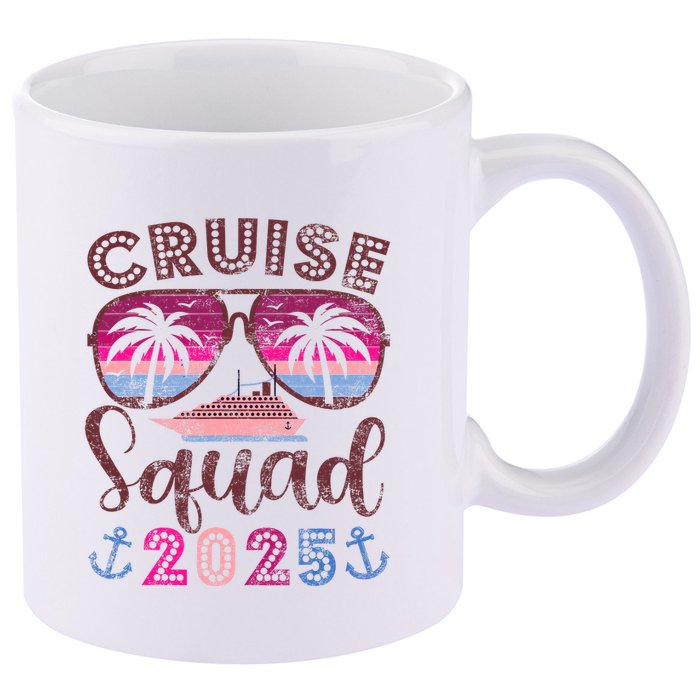 Cruise Squad 2025 Family Friends Vacation Matching Group 11oz C Handle Ceramic Mug