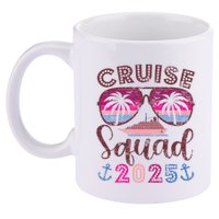 Cruise Squad 2025 Family Friends Vacation Matching Group 11oz C Handle Ceramic Mug