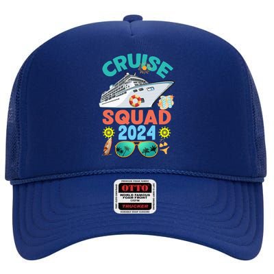 Cruise Squad 2024 Summer Vacation Group Matching High Crown Mesh Back Trucker Hat