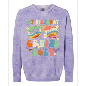 Cruise Squad 2024 Birthday Cruise Cruising Colorblast Crewneck Sweatshirt