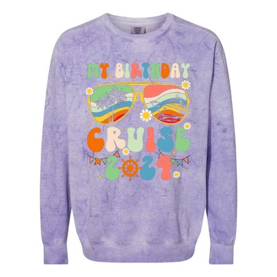 Cruise Squad 2024 Birthday Cruise Cruising Colorblast Crewneck Sweatshirt