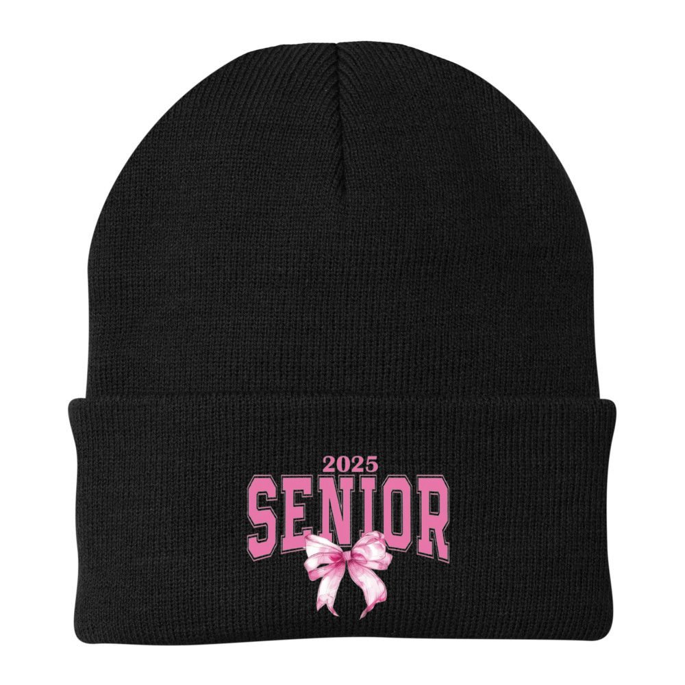 Coquette Senior 2025 Back To School Bow Senior 2025 Beanie