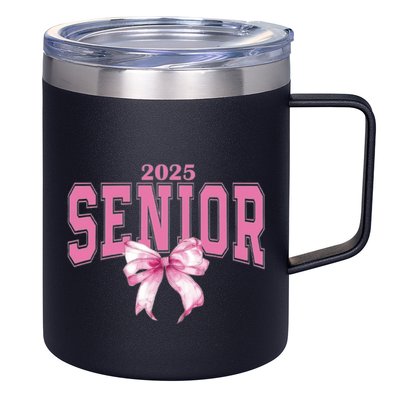 Coquette Senior 2025 Back To School Bow Senior 2025 12oz Stainless Steel Coffee Mug