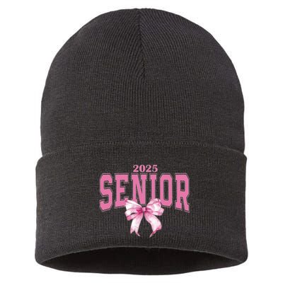 Coquette Senior 2025 Back To School Bow Senior 2025 Sustainable Knit Beanie