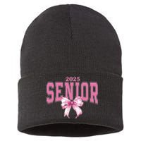 Coquette Senior 2025 Back To School Bow Senior 2025 Sustainable Knit Beanie