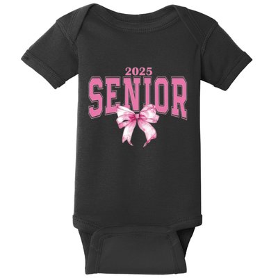 Coquette Senior 2025 Back To School Bow Senior 2025 Baby Bodysuit