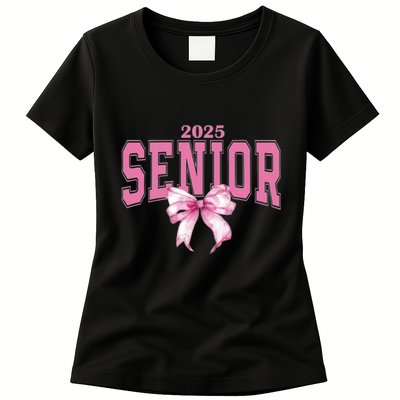 Coquette Senior 2025 Back To School Bow Senior 2025 Womens T-Shirt