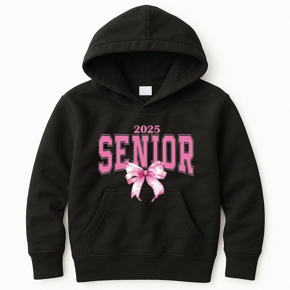 Coquette Senior 2025 Back To School Bow Senior 2025 Kids Hoodie