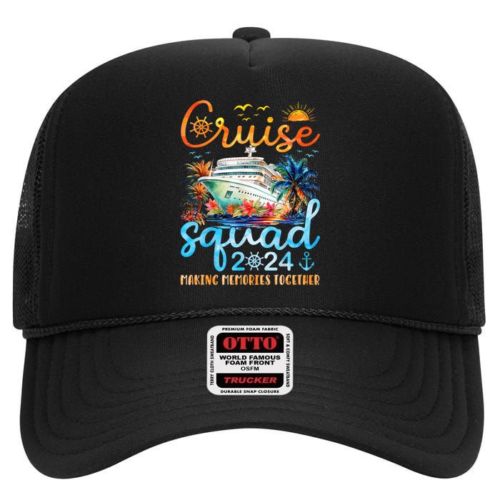 Cruise Squad 2024 Summer Vacation Matching Family Trip High Crown Mesh Back Trucker Hat