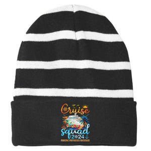 Cruise Squad 2024 Summer Vacation Matching Family Trip Striped Beanie with Solid Band