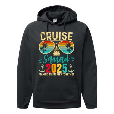 Cruise Squad 2025 Family Friends Vacation Cruising Ship Trip Performance Fleece Hoodie