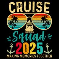 Cruise Squad 2025 Family Friends Vacation Cruising Ship Trip 7-Panel Snapback Hat