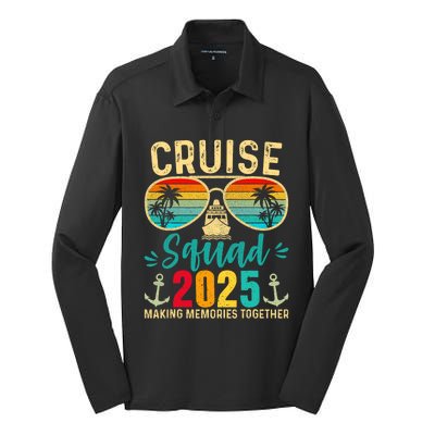 Cruise Squad 2025 Family Friends Vacation Cruising Ship Trip Silk Touch Performance Long Sleeve Polo